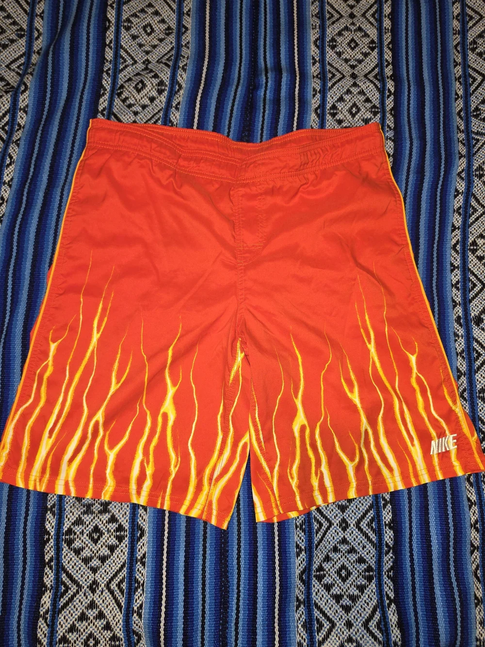 Vintage Y2K Nike Flames Swim Trunks XL